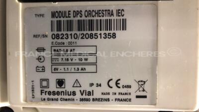 7 x Fresenius Syringe Pumps Kabi Module DPS Orchestra IEC & 1 x Fresenius Module Kabi MVP MS IEC with 1 x Fresenius Base Kabi Orchestra Intensive IEC Unit (Powers up) - 14