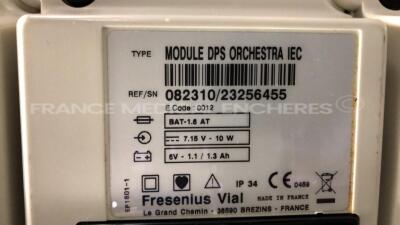 7 x Fresenius Syringe Pumps Kabi Module DPS Orchestra IEC & 1 x Fresenius Module Kabi MVP MS IEC with 1 x Fresenius Base Kabi Orchestra Intensive IEC Unit (Powers up) - 15