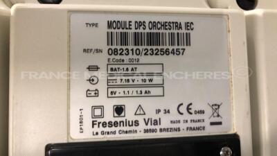 5 x Fresenius Syringe Pumps Kabi Module DPS Orchestra IEC & 1 x Fresenius Module Kabi MVP MS IEC with 1 x Fresenius Base Kabi Orchestra Intensive IEC Unit (Powers up) - 13