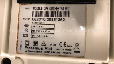 5 x Fresenius Syringe Pumps Kabi Module DPS Orchestra IEC & 1 x Fresenius Module Kabi MVP MS IEC with 1 x Fresenius Base Kabi Orchestra Intensive IEC Unit (Powers up) - 15