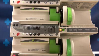 5 x Fresenius Syringe Pumps Kabi Module DPS Orchestra IEC & 1 x Fresenius Module Kabi MVP MS IEC with 1 x Fresenius Base Kabi Orchestra Intensive IEC Unit (Powers up) - 8