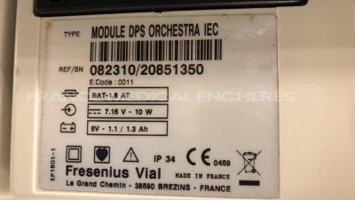 5 x Fresenius Syringe Pumps Kabi Module DPS Orchestra IEC & 1 x Fresenius Module Kabi MVP MS IEC with 1 x Fresenius Base Kabi Orchestra Intensive IEC Unit (Powers up) - 11