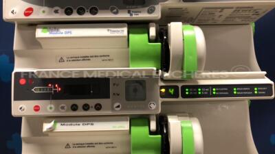 5 x Fresenius Syringe Pumps Kabi Module DPS Orchestra IEC & 1 x Fresenius Module Kabi MVP MS IEC with 1 x Fresenius Base Kabi Orchestra Intensive IEC Unit (Powers up) - 7