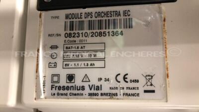 5 x Fresenius Syringe Pumps Kabi Module DPS Orchestra IEC & 1 x Fresenius Module Kabi MVP MS IEC with 1 x Fresenius Base Kabi Orchestra Intensive IEC Unit (Powers up) - 11