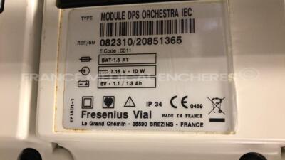 5 x Fresenius Syringe Pumps Kabi Module DPS Orchestra IEC & 1 x Fresenius Module Kabi MVP MS IEC with 1 x Fresenius Base Kabi Orchestra Intensive IEC Unit (Powers up) - 12