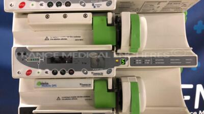 5 x Fresenius Syringe Pumps Kabi Module DPS Orchestra IEC & 1 x Fresenius Module Kabi MVP MS IEC with 1 x Fresenius Base Kabi Orchestra Intensive IEC Unit (Powers up) - 7