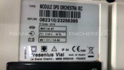 5 x Fresenius Syringe Pumps Kabi Module DPS Orchestra IEC & 1 x Fresenius Module Kabi MVP MS IEC with 1 x Fresenius Base Kabi Orchestra Intensive IEC Unit (Powers up) - 9