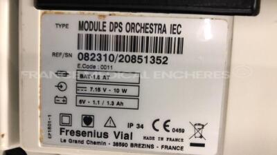 5 x Fresenius Syringe Pumps Kabi Module DPS Orchestra IEC & 1 x Fresenius Module Kabi MVP MS IEC with 1 x Fresenius Base Kabi Orchestra Intensive IEC Unit (Powers up) - 11