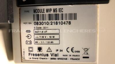 2 x Fresenius Syringe Pumps Kabi Module DPS Orchestra IEC & 1 x Fresenius Module Kabi MVP MS IEC with 1 x Fresenius Base Kabi Orchestra Intensive IEC Unit (Powers up) - 9