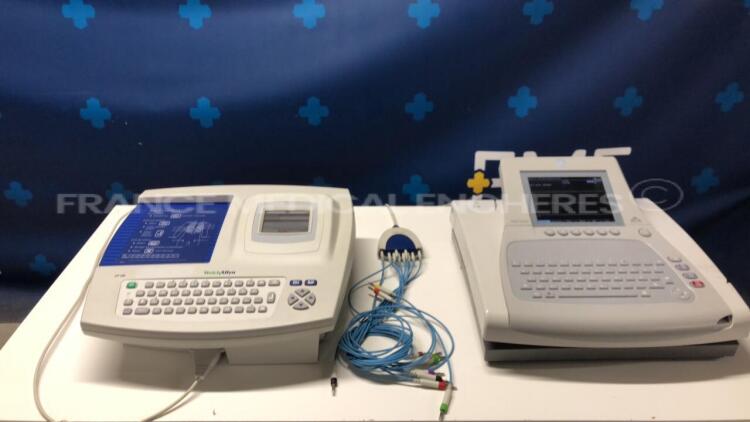 Lot of 1 x Welch Allyn Electrocardiograph CP 100 and 1 x GE Electrocardiograph MAC3500 (Both power up)