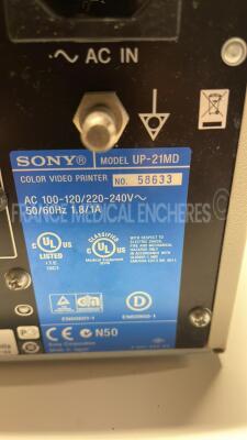 Lot of 2 x Sony Color Video Printers UP-21MD - no power cables (Both powwer up) - 6