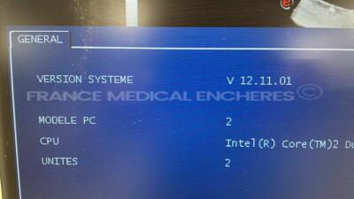 Esaote Ultrasound MylabTwice - YOM 05/2011 - S/W 12.11.01 - Options XVIEW - DICOM - 3D/4D - CNTI - elastography - TPVIEW - MVIEW - w/ CA541 probe - EC1123 probe - footswitch (Powers up) - 7