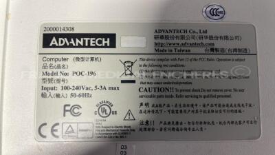 Lot of 2 x Advantech Medical Stations POC-196 - no power cables (Both power up) - 5