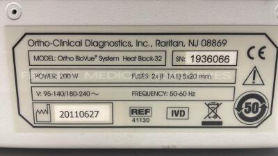 Ortho Clinical Diagnostics Heat Block System BioVue YOM 06/2011 - no power cable (Powers up) - 6