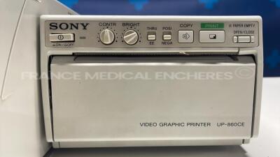 Lot of 1x Sony Video Graphic Printer UP-860CE and 1x Sony Color Video Printer UP-20 - no power cables (Both power up) - 2