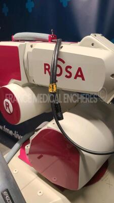 Medtech Surgical Robot Rosa - YOM 2009 - S/W 2.5.8 - battery CR2032 replaced in 12/2017 - footswitch replaced in 08/2017 - last calibration in 09/2020 - under maintenance by Zimmer till 09/2020 ( Powers up) - 9