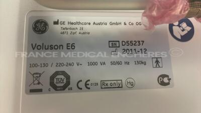 GE Ultrasound Voluson E6 BT12 - YOM 2011 - S/W 12.0.6 - 3 buttons are missing - Options - Advanced 4D - DICOM - SonoNT - Vocal II - Advanced VCI - Sono AVC - BT Activation w/ RAB6-D probe YOM 09/2016 - GE Footswitch FSU-3000G and Sony Digital Graphic Prin - 18