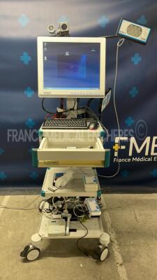Deltamed EEG Mobile Station with Onyx Healthcare Medical Station 197ET-A1-1020 YOM 2015 - S/W 7.1.23.2024 - EEG Amplifier 1042 - Photic Stimulator Flash-401- Inbox-1142A - EEG Amplifier 1142 - Eneo Camera VKC-1416C - Camera OIVCPS - Raytec Infra red Pr
