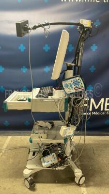 Deltamed EEG Mobile Station with Onyx Healthcare Medical Station 197ET-A1-1020 YOM 2015 - S/W 7.1.23.2024 - EEG Amplifier 1042 - Photic Stimulator Flash-401- Inbox-1142A - EEG Amplifier 1142 - Eneo Camera VKC-1416C - Camera OIVCPS - Raytec Infra red Pr - 2