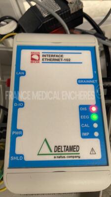 Deltamed EEG Mobile Station with Onyx Healthcare Medical Station 197ET-A1-1020 YOM 2015 - S/W 7.1.23.2024 - EEG Amplifier 1042 - Photic Stimulator Flash-401- Inbox-1142A - EEG Amplifier 1142 - Eneo Camera VKC-1416C - Camera OIVCPS - Raytec Infra red Pr - 14