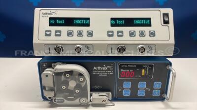 Lot of 1 x Arthrex Arthroscopy Pump Continuous Wave 2 and 1 x Arthrex Shaver System Control APS 2 - YOM 2011 - no power cables (Both power up)
