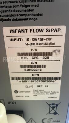Lot of 2 x Carefusion Ventilators Infant Flow Sipap - YOM 2011/2013 (Both power up) - 5