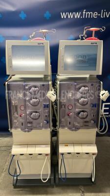 Lot of 2 x Fresenius Dialysis 5008 Cordiax - YOM 2011/2012 - S/W 4.57 - count 41441 hours/ 39745 hours (Both power up)