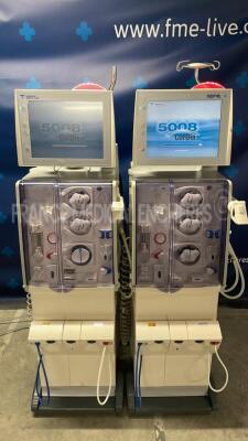 Lot of 2 x Fresenius Dialysis 5008 Cordiax - YOM 2011/2012 - S/W 4.57 - count 41070 hours/ 42047 hours (Both power up)