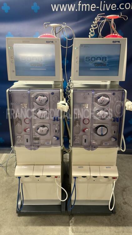 Lot of 2 x Fresenius Dialysis 5008 Cordiax - YOM 2011 - S/W 4.57 - count 42012 hours/ 40363 hours (Both power up)
