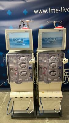 Lot of 2 x Fresenius Dialysis 5008 Cordiax - YOM 2011 - S/W 4.57 - count 28788 hours/ 28716 hours (Both power up)