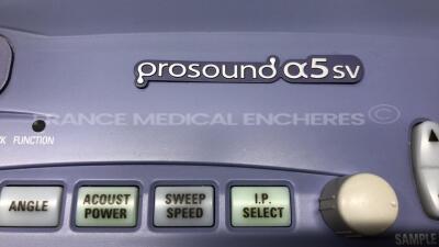 Aloka Ultrasound Prosound CX 5SV - YOM 2007 - UST-675P probe - MP-2614B probe - footswitch (Powers up) - 5