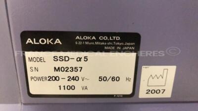 Aloka Ultrasound Prosound CX 5SV - YOM 2007 - UST-675P probe - MP-2614B probe - footswitch (Powers up) - 13