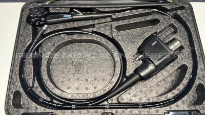 Pentax Duodenoscope ED-3480TK - Engineer's report : Optical system dots on image ,Angulation no fault found , Insertion tube leak , Light transmission little scratch on the lens , Channels no fault found, Leak check no fault found