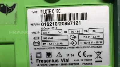 Lot of 3 Fresenius Suringe Pumps Pilote C IEC (Powers up) - No Power Cable - 5