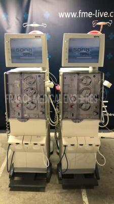 Lot of 2 x Fresenius Dialysis 5008 Cordiax - YOM 2011 - S/W 4.57 - count 42528 hours/ 41668 hours (Both power up
