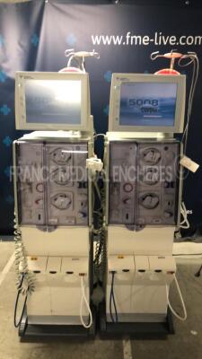 Lot of 2 x Fresenius Dialysis 5008 Cordiax - YOM 2012 - S/W 4.57 - count 38499 hours/ 41561 hours (Both power up)