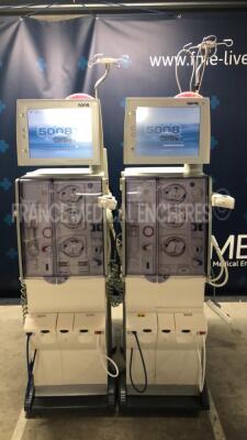Lot of 2 x Fresenius Dialysis 5008 Cordiax - YOM 2012/2011 - S/W 4.57 - count 40598 hours/ 41050 hours (Both power up)