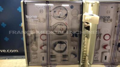 Lot of 2 x Fresenius Dialysis 5008 Cordiax - YOM 2012/2011 - S/W 4.57 - count 40598 hours/ 41050 hours (Both power up) - 4