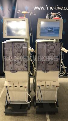 Lot of 2 x Fresenius Dialysis 5008 Cordiax - YOM 2011/2012 - S/W 4.57 - count 40088 hours/ 41498 hours (Both power up)