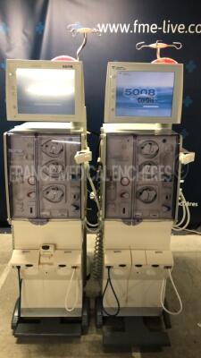 Lot of 2 x Fresenius Dialysis 5008 Cordiax - YOM 2011/2012 - S/W 4.57 - count 40142 hours/ 41205 hours (Both power up)