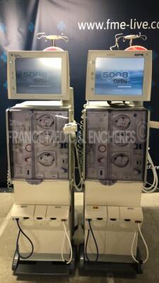 Lot of 2 x Fresenius Dialysis 5008 Cordiax - YOM 2011 - S/W 4.57 - count 31135 hours/ 29352 hours (Both power up)