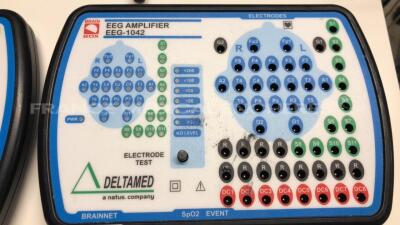 Lot of Deltamed EEG Accessories including 6 x EEG Amplifiers 1042 - 2 x Photic Stimulators Flash 401 - 5