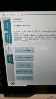 Ezono Ultrasound 4000 - YOM 2014 - S/W 2.2 - options needle detection - cue cards - dicom storage - w/ L3-12NGS probe YOM 2013 - CL1-6 probe YOM 2013 (Powers up) - 5