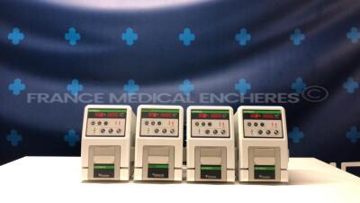 Lot of 4 Fresenius Perfusion Pumps including 1 x Optima 3 - 3 x Optima 2IT - no power cables (All power up)