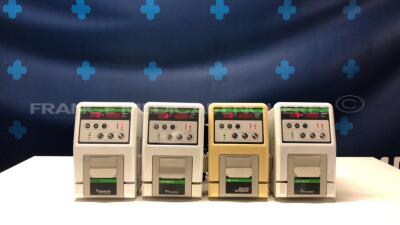 Lot of 4 Fresenius Perfusion Pumps including 1 x Optima - 1 x Optima 3 - 2 x Optima 2IT - no power cables (All power up)