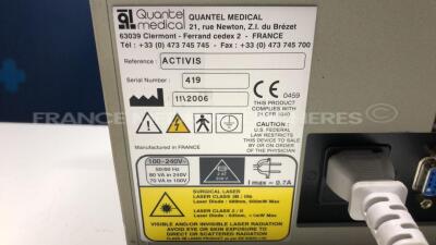 Quantel Medical Laser Activis - YOM 11/2006 - S/W 3.03 (Powers up) - 7