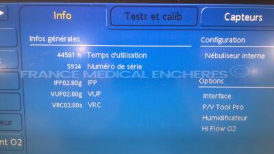 Hamilton G5 ICU Ventilator - YOM 2012 - S/W 02.80g count 44581 hours (Powers up) - 4