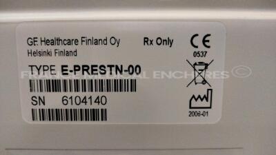 Datex Ohmeda Critical Care Monitor D-LCC15..03... w/ Module support E-PRESTN-00 & F-CU8-10-VGI - YOM 2006 - including cable accessories (Powers up) - 9