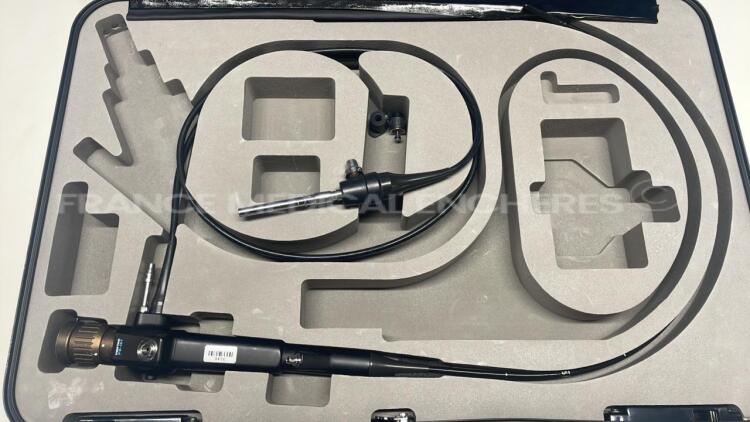 Pentax Fiber Bronchoscope FB-15V - Engineer's report : Optical system no fault found ,Angulation no fault found , Insertion tube no fault found , Light transmission no fault found , Channels no fault found, Leak check no fault found