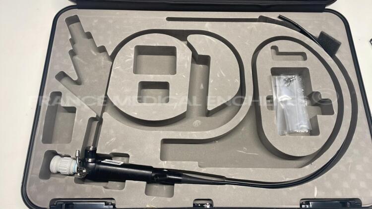 Pentax Fiber Bronchoscope FB-15RBS - Engineer's report : Optical system no fault found ,Angulation no fault found , Insertion tube no fault found , Light transmission no fault found , Channels one missing part , Leak check no fault found